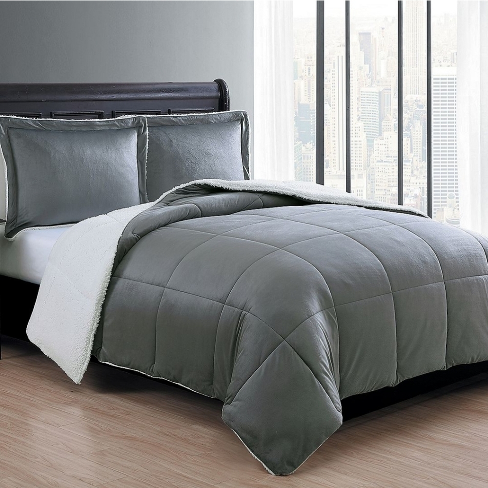 VCNY Micromilk & Sherpa Reversible Comforter Set